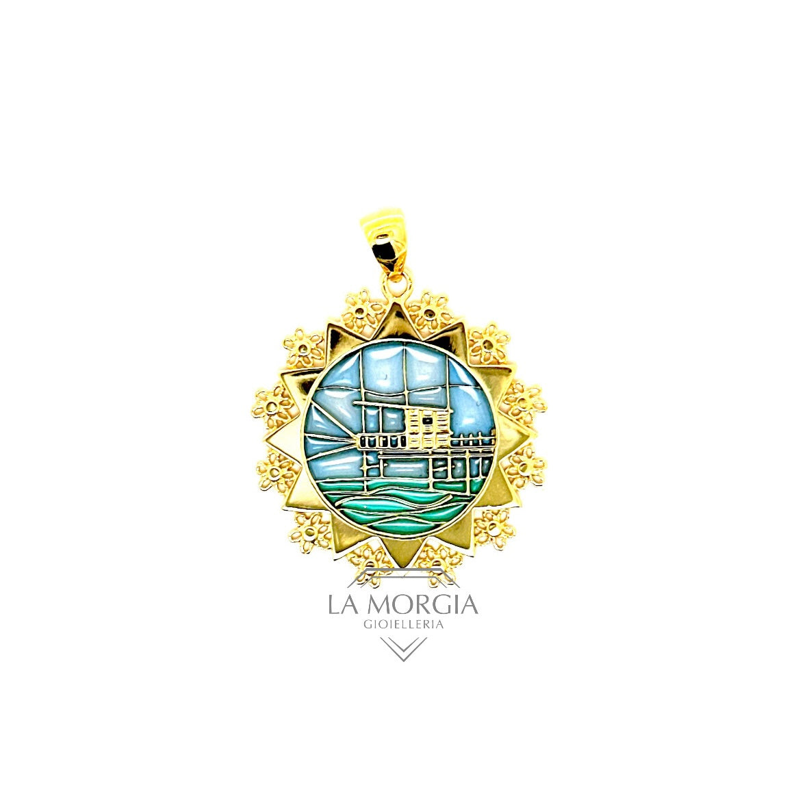 Giuliano Riccitelli Gioielli Presentosa d'Abruzzo Earrings Typical Abruzzese Jewel (Italy) in Rhodium-Plated 925 Silver Diameter 17 mm, Sterling Silver
