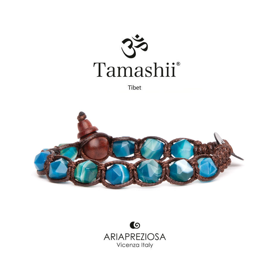 TAMASHII | Diamond Cut Agata blu striata | BHS911-141