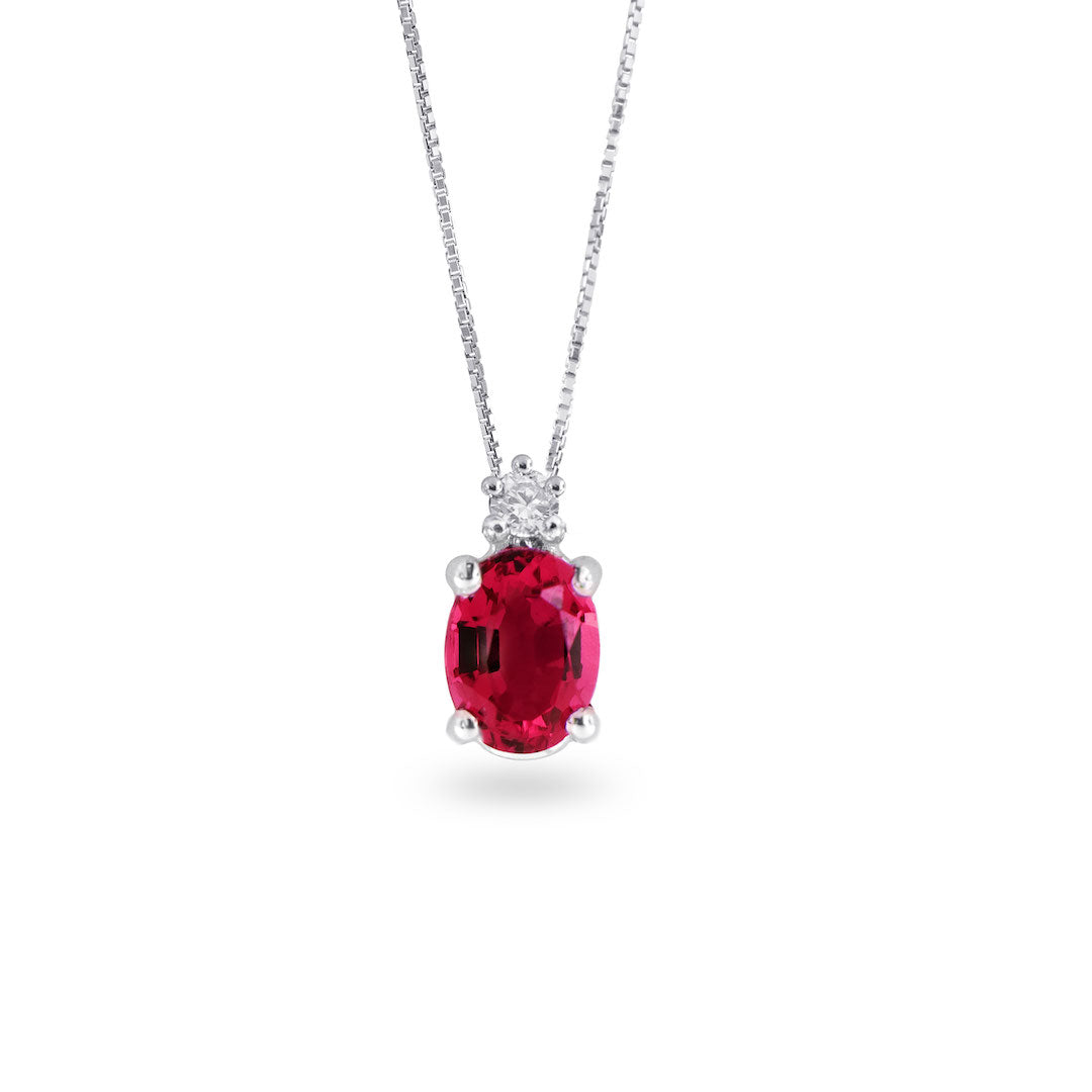 LuxGioielli | Collana in oro con Rubino e diamante | CL3068RDB1