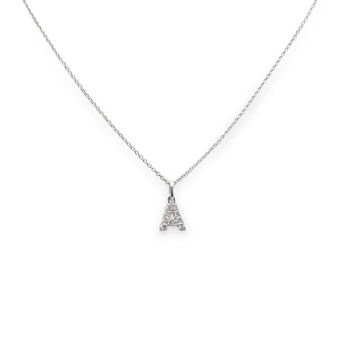 CRIVELLI | Girocollo iniziale A piccola in Oro Bianco con Diamanti | 370-XN2490