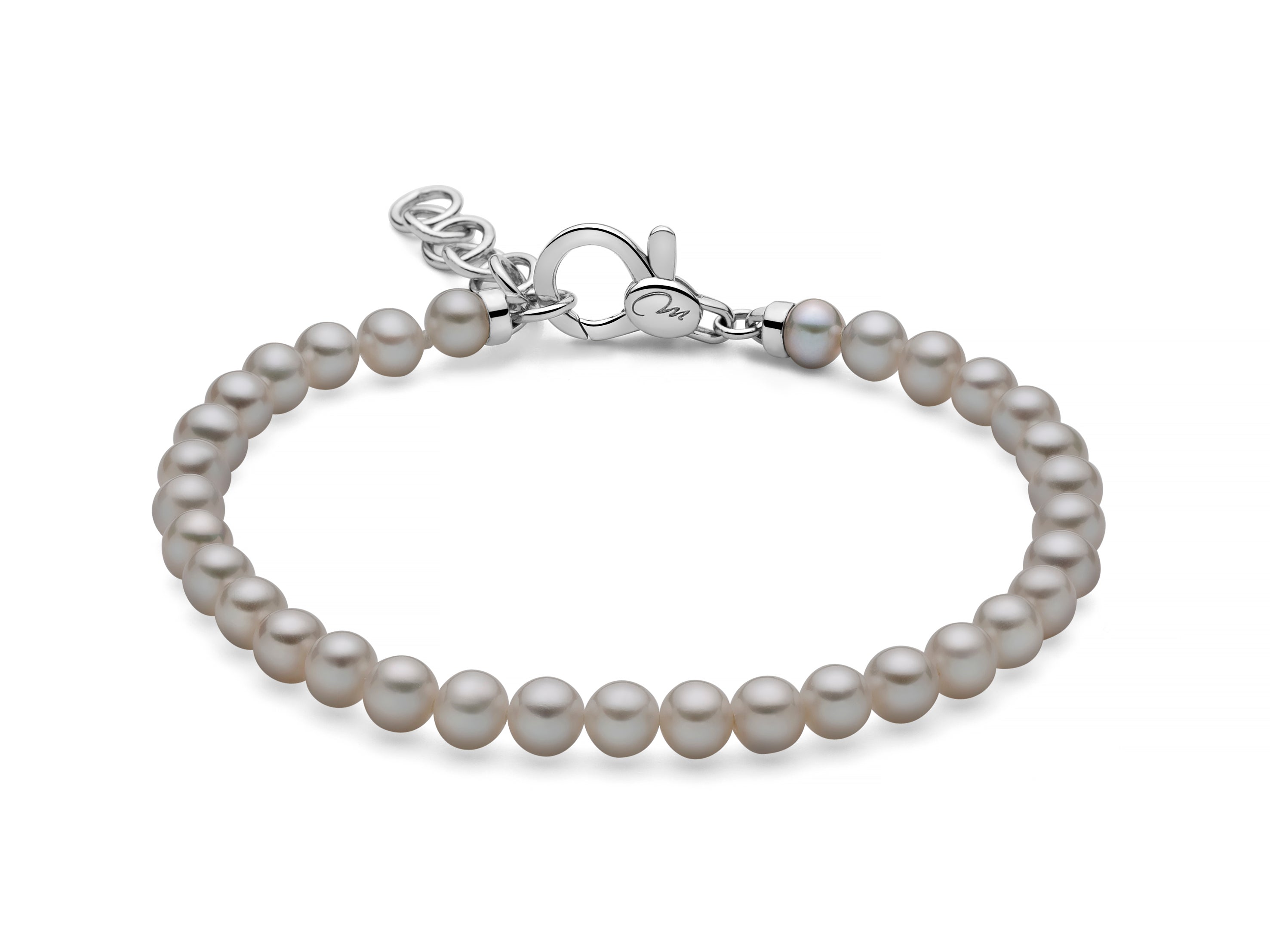 MILUNA UOMO | Bracciale con perle grigie piccolo | PBR3507