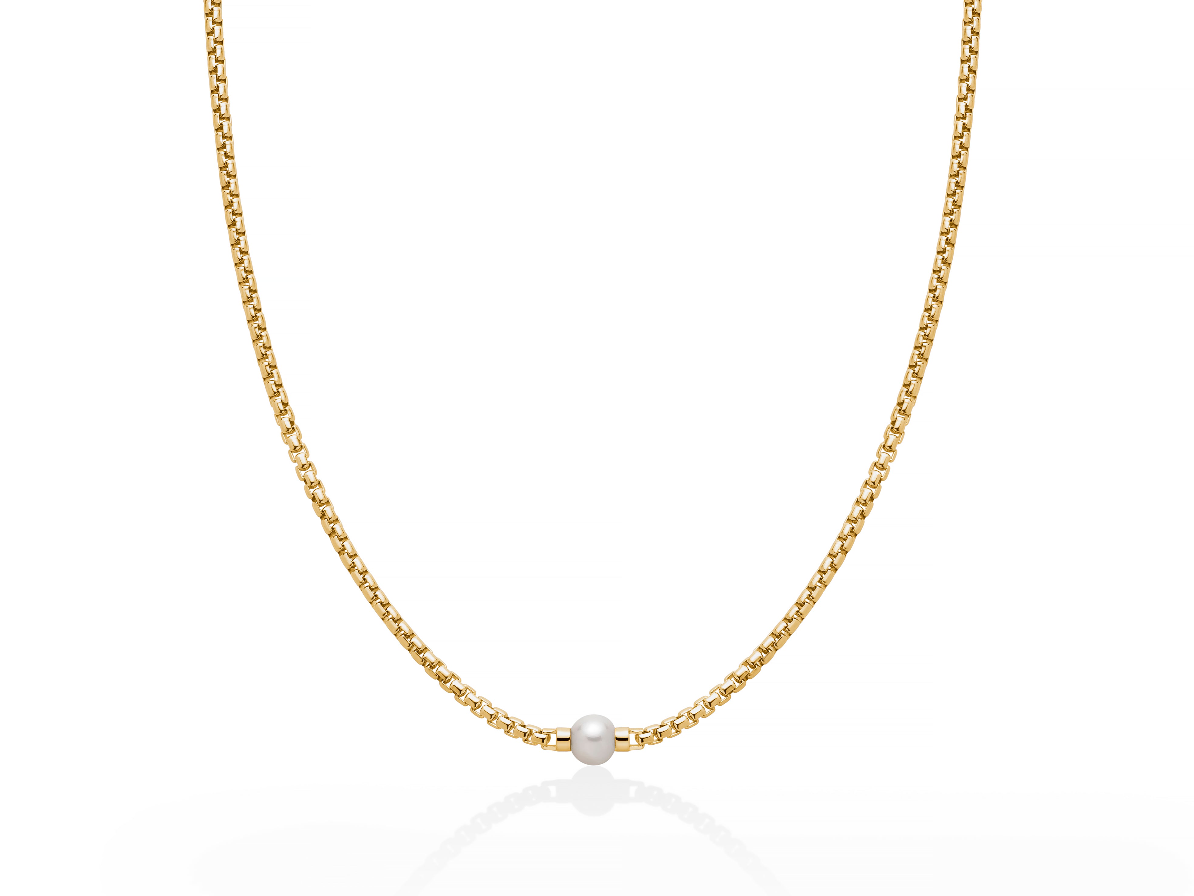 MILUNA UOMO | Collana in argento dorato e perla | PCL6406G