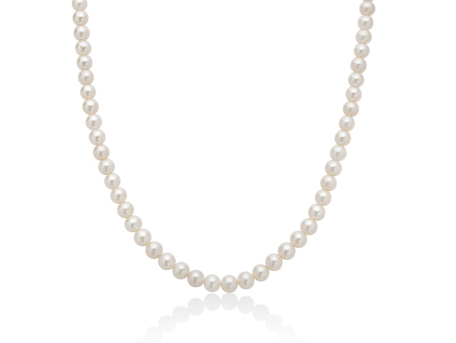 MILUNA | Filo di perle Oriente 40 cm con chiusura in argento 6-6,5 mm | PCL6600