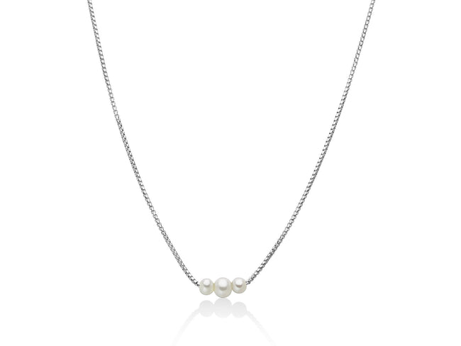 MILUNA | Collana in argento e tre perle Oriente | PCL6628