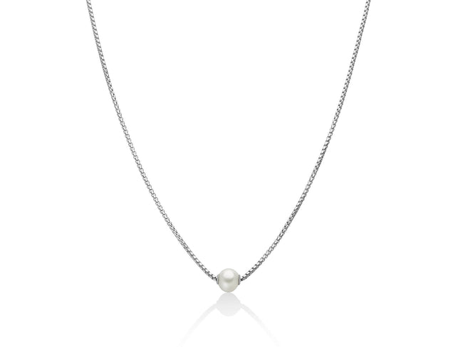 MILUNA | Collana in argento e perla Oriente passante | PCL6657B
