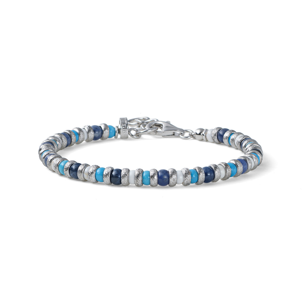 MARIA CRISTINA STERLING | BRACCIALE UOMO SNAKE CLASSIC STYLE ARGENTO E MIX PIETRE | G4371