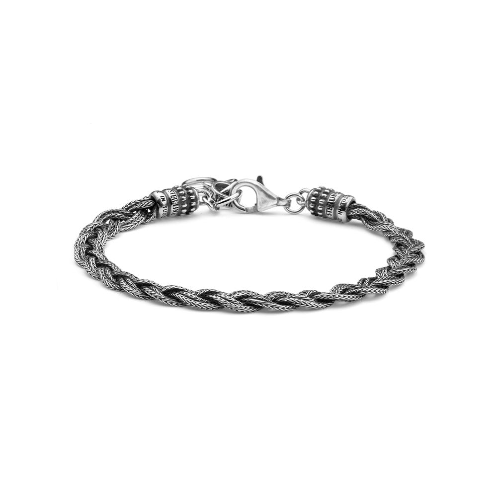 MARIA CRISTINA STERLING | BRACCIALE UOMO INTRECCI CLASSIC IN ARGENTO BRUNITO | G4508