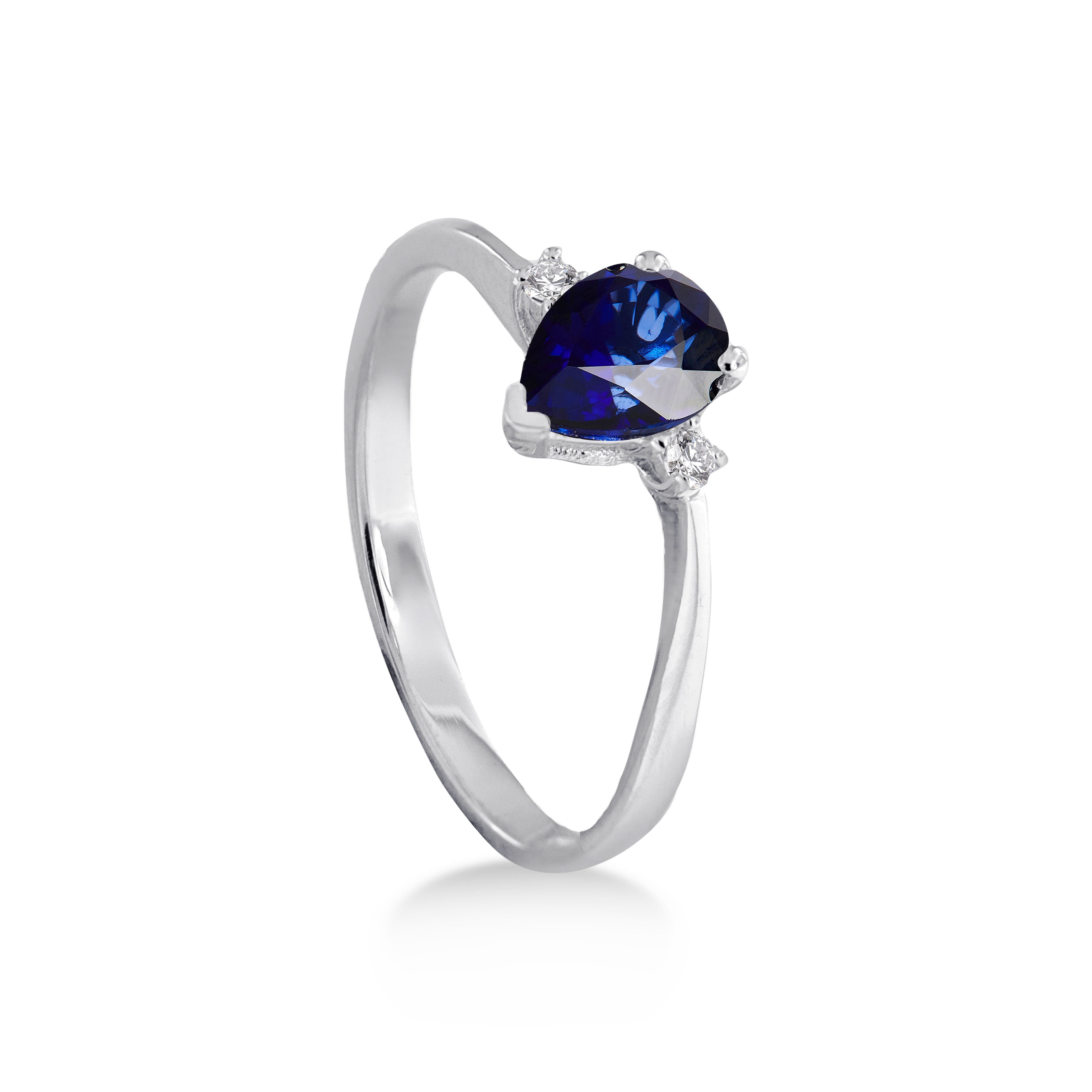 LuxGioielli | Anello in oro con Zaffiro e diamanti | AN3076ZDB1