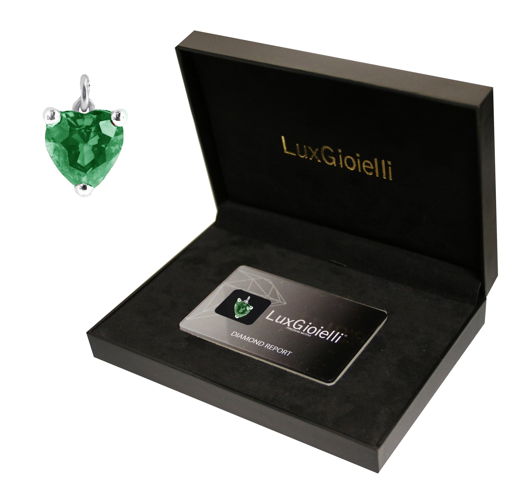 LuxGioielli | Ciondolo in oro bianco e smeraldo | BCI80SB