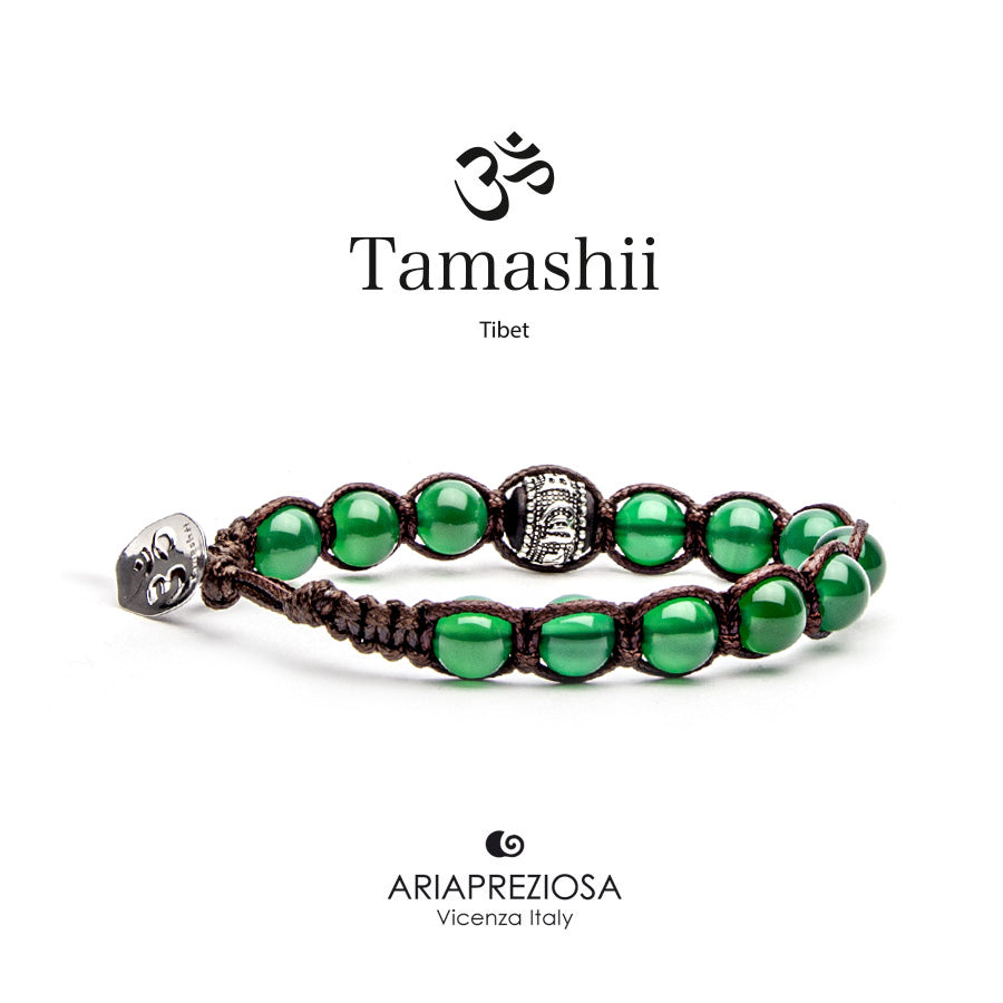 TAMASHII Bracciale Ruota della Preghiera Agata Verde BHS1100-12 (6221581811884)