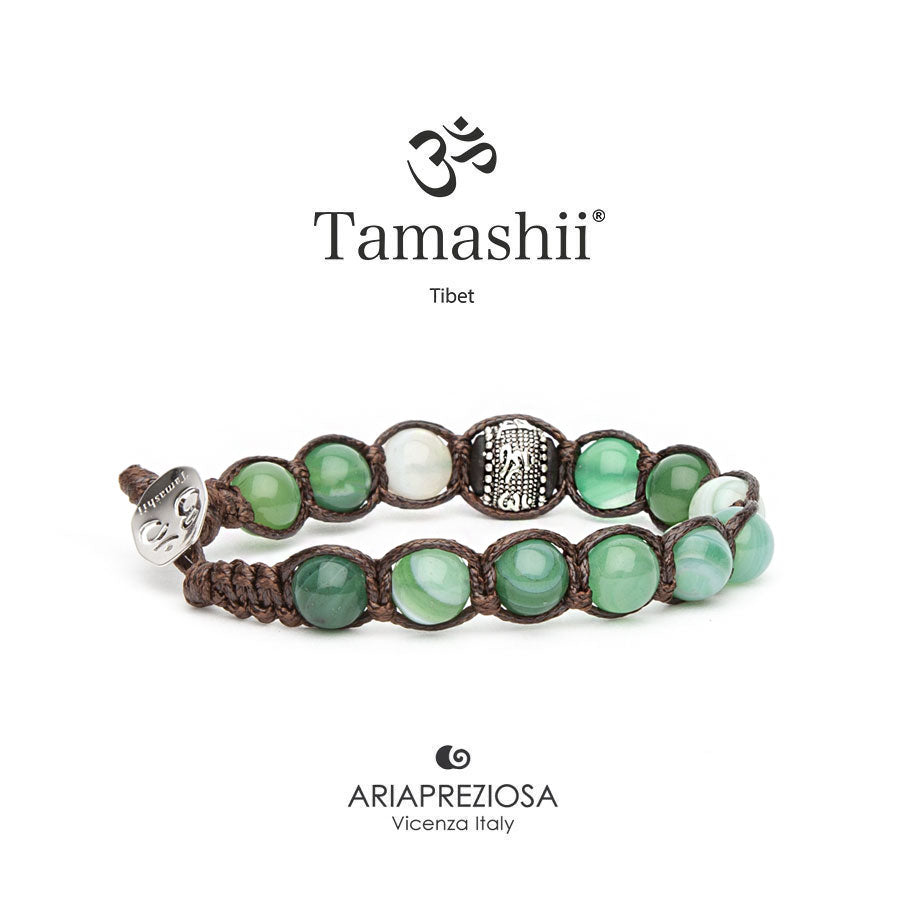 TAMASHII | Ruota della Preghiera Agata Verde striata | BHS1100-140