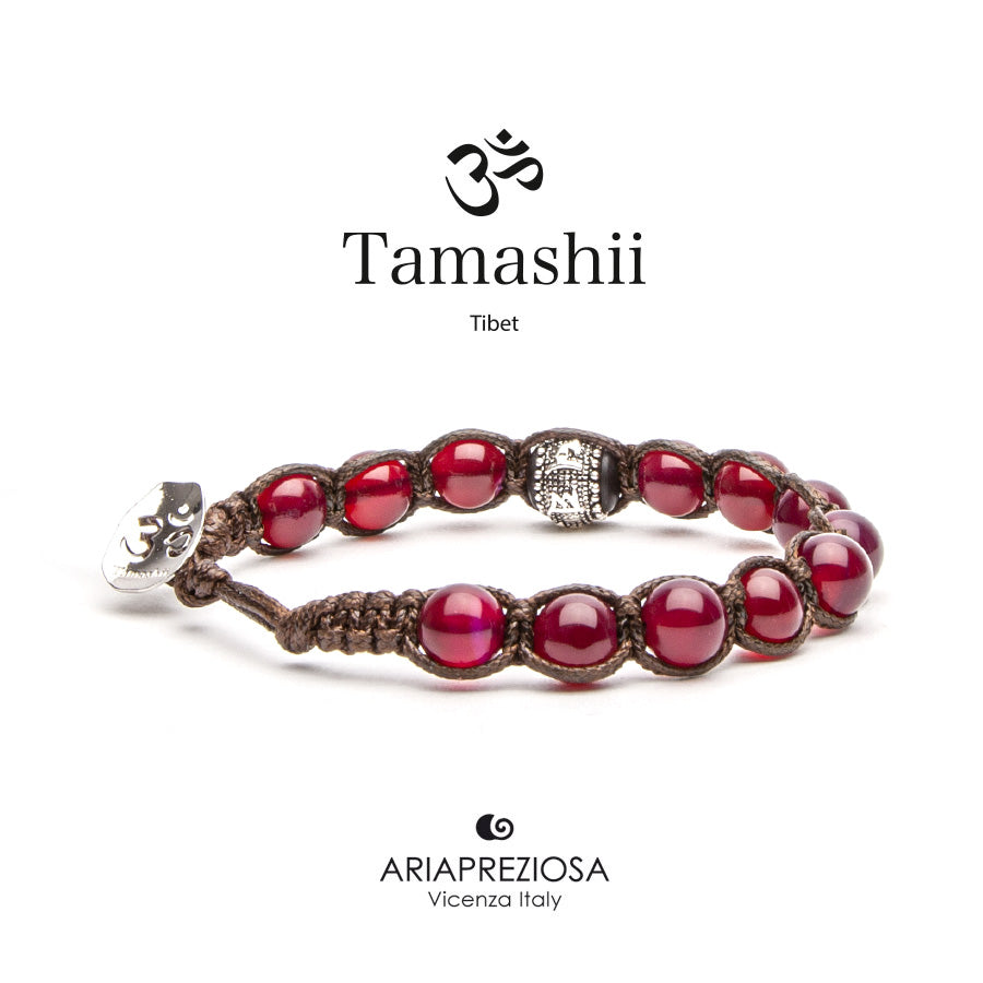 TAMASHII Bracciale Ruota della Preghiera Agata Rossa BHS1100-34 (6221695320236)