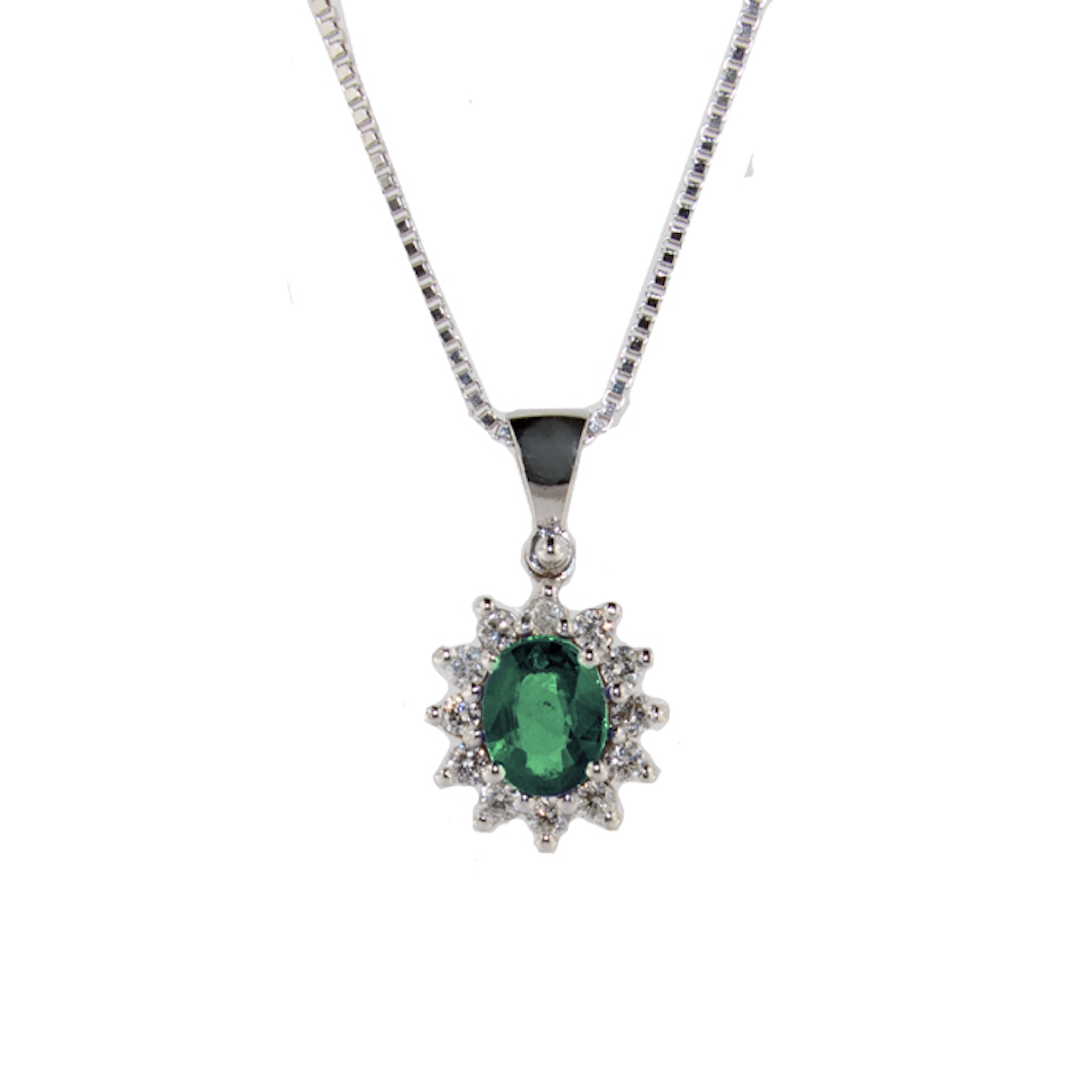 LuxGioielli | Collana in oro con Smeraldo e diamanti | CL303S1