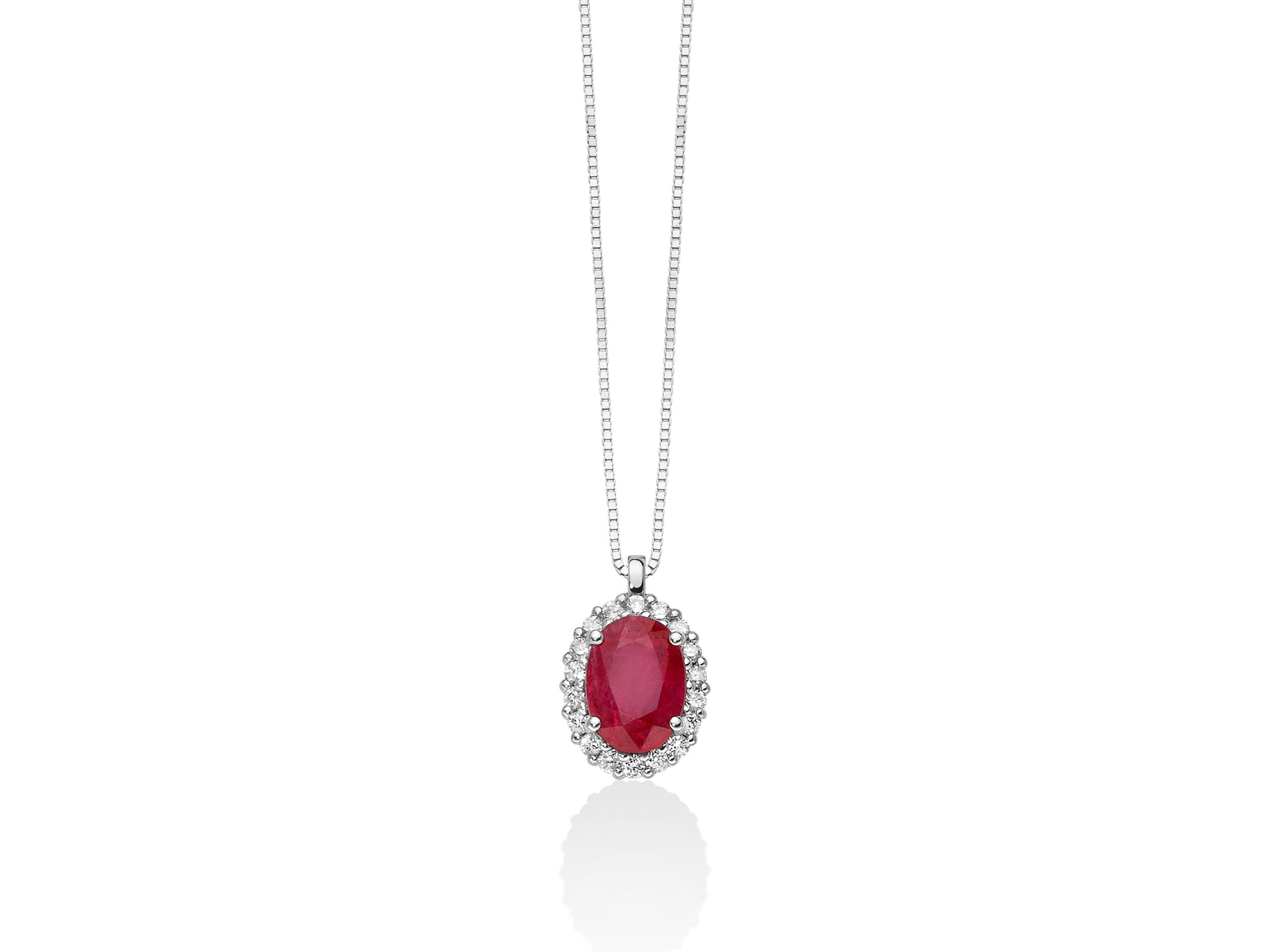 MILUNA | Collier Rubino e Diamanti | CLD4102