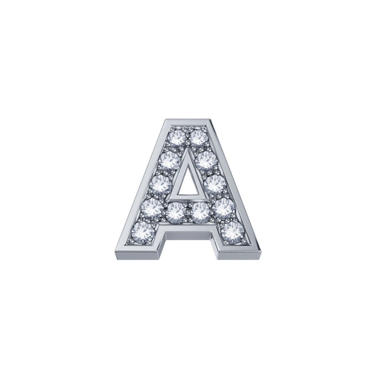 ELEMENTS | Lettera A Classica in oro bianco 18kt e diamanti 0,02 ct | DCHF3319A.002