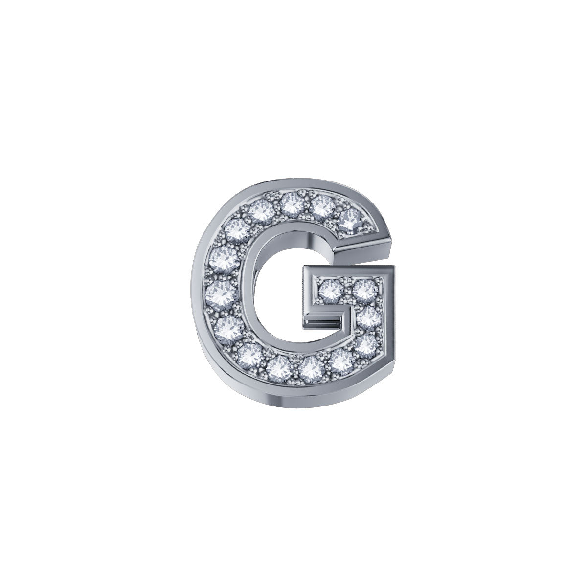 ELEMENTS | Lettera G Classica in oro bianco 18kt e diamanti 0,02 ct | DCHF3319G.002