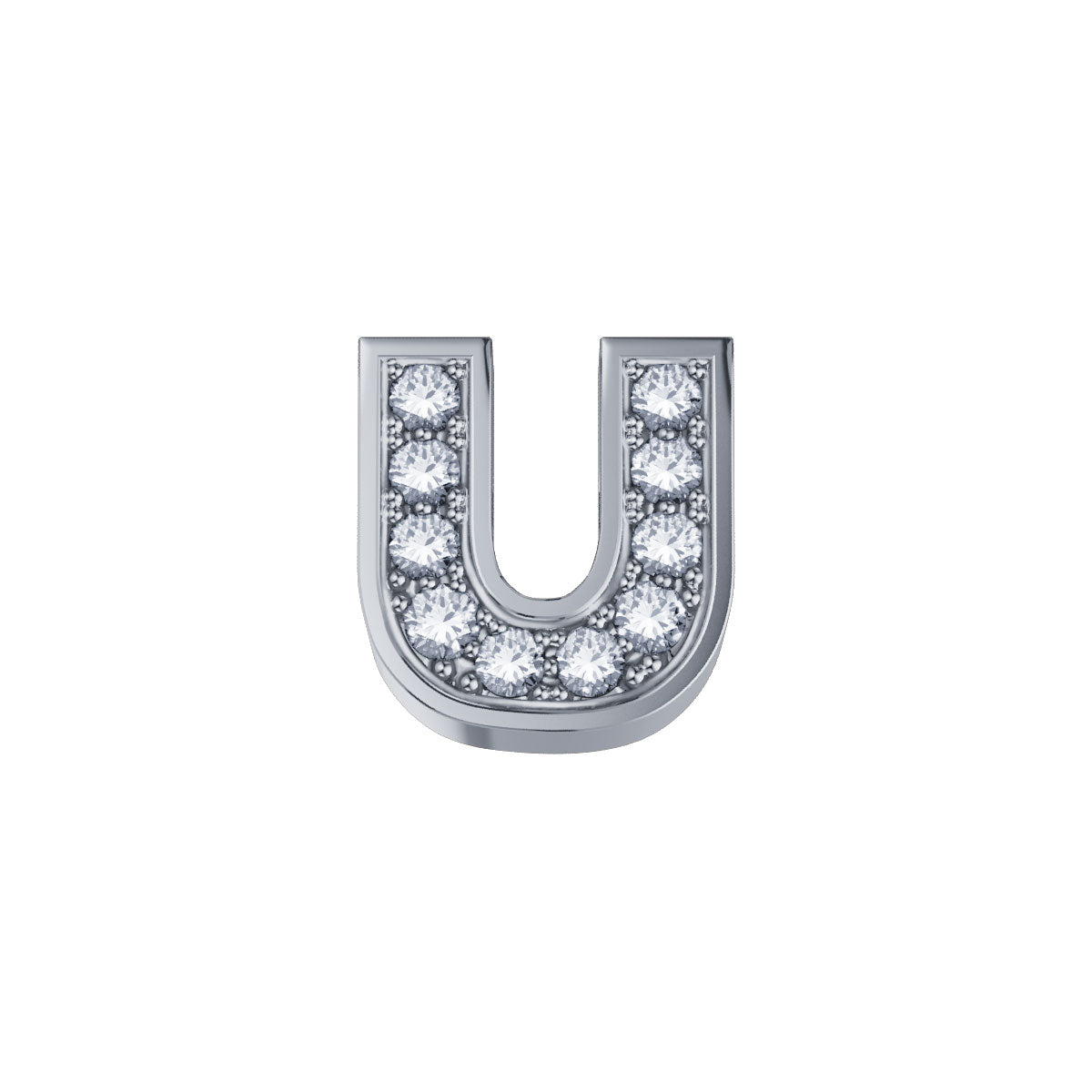 ELEMENTS | Lettera U Classica in oro bianco 18kt e diamanti 0,02 ct | DCHF3319U.002