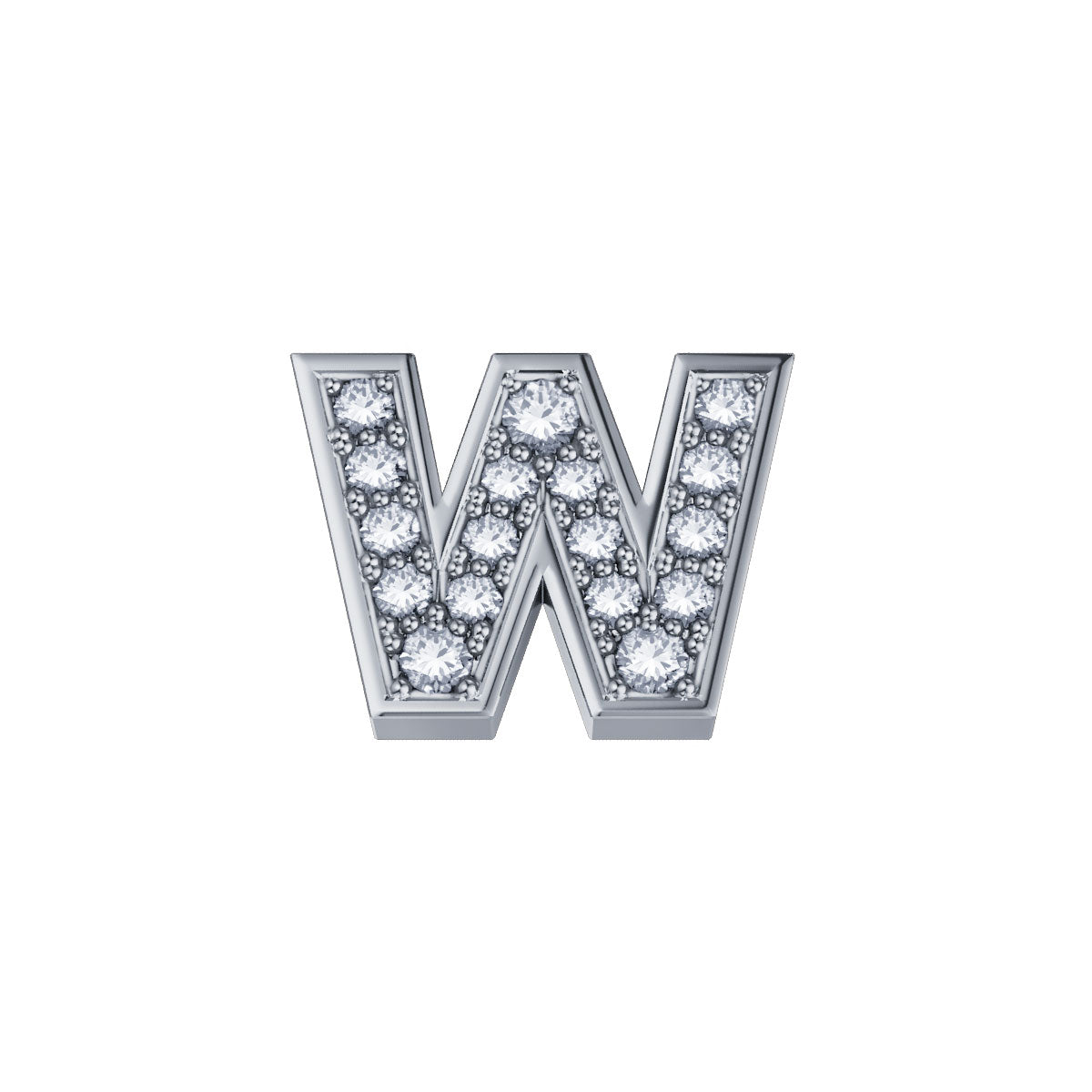ELEMENTS | Lettera W Classica in oro bianco 18kt e diamanti 0,03 ct | DCHF3319W.003