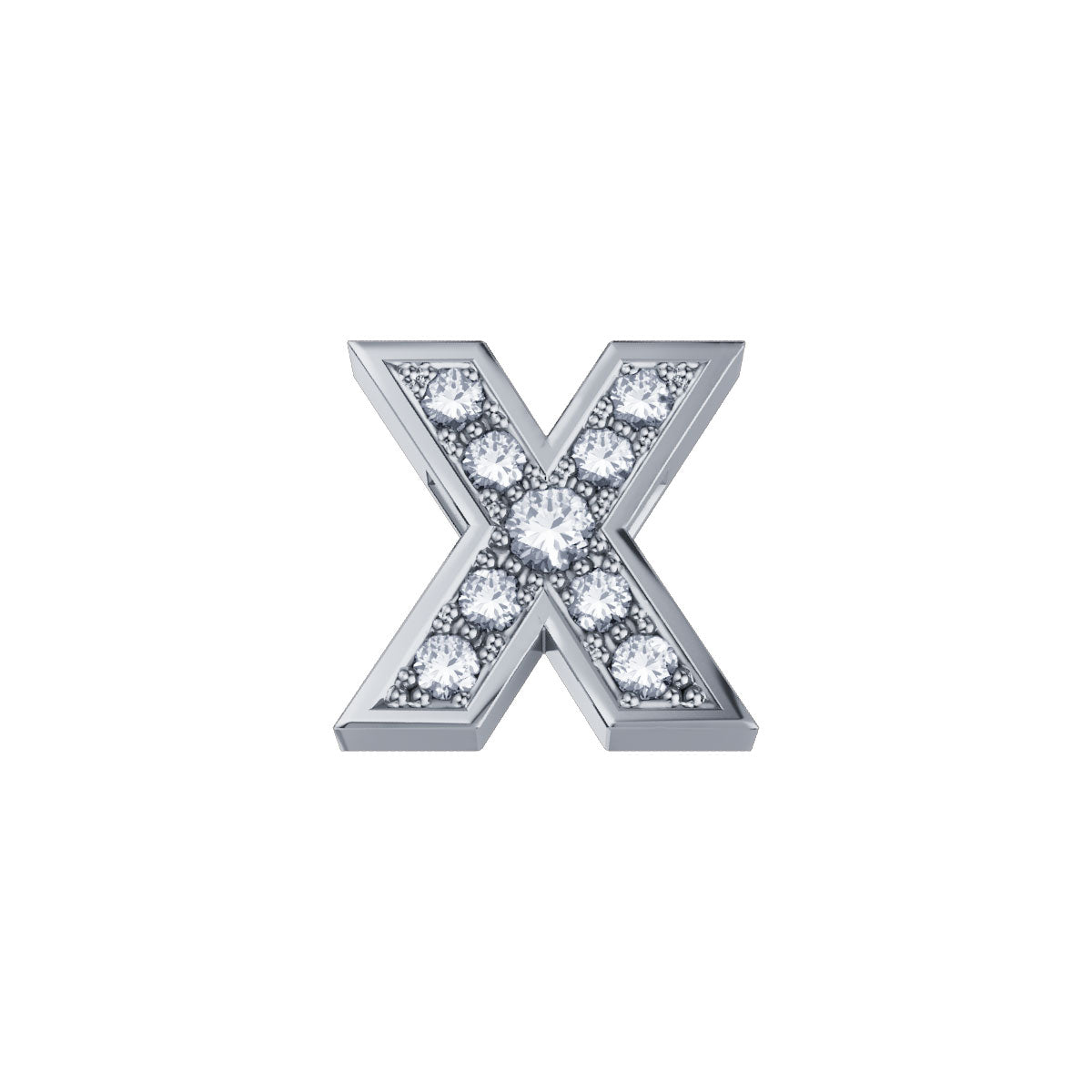 ELEMENTS | Lettera X Classica in oro bianco 18kt e diamanti 0,02 ct | DCHF3319X.002