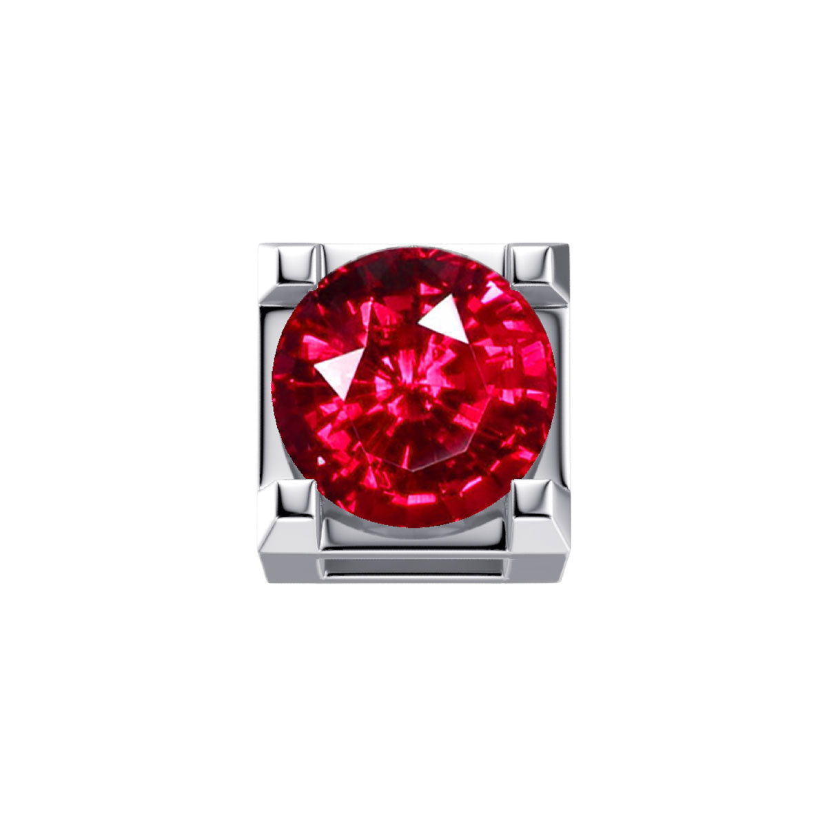 ELEMENTS | Griffe 0,05 ct in oro bianco 18kt e rubino | DCHR7244