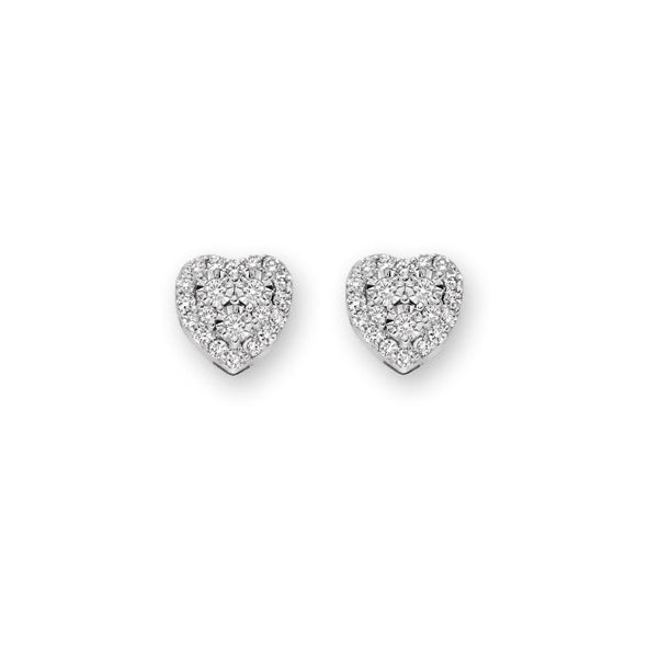 DONNAORO | Orecchini Cuore Oro Bianco e Diamanti | DHOF9844.010