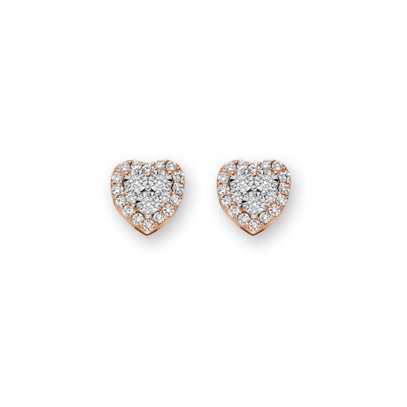 DONNAORO | Orecchini Cuore Oro Rosa e Diamanti | DHOF9845.010