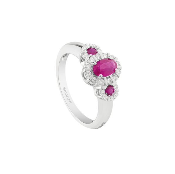 Anello rubino 2025 e diamanti salvini