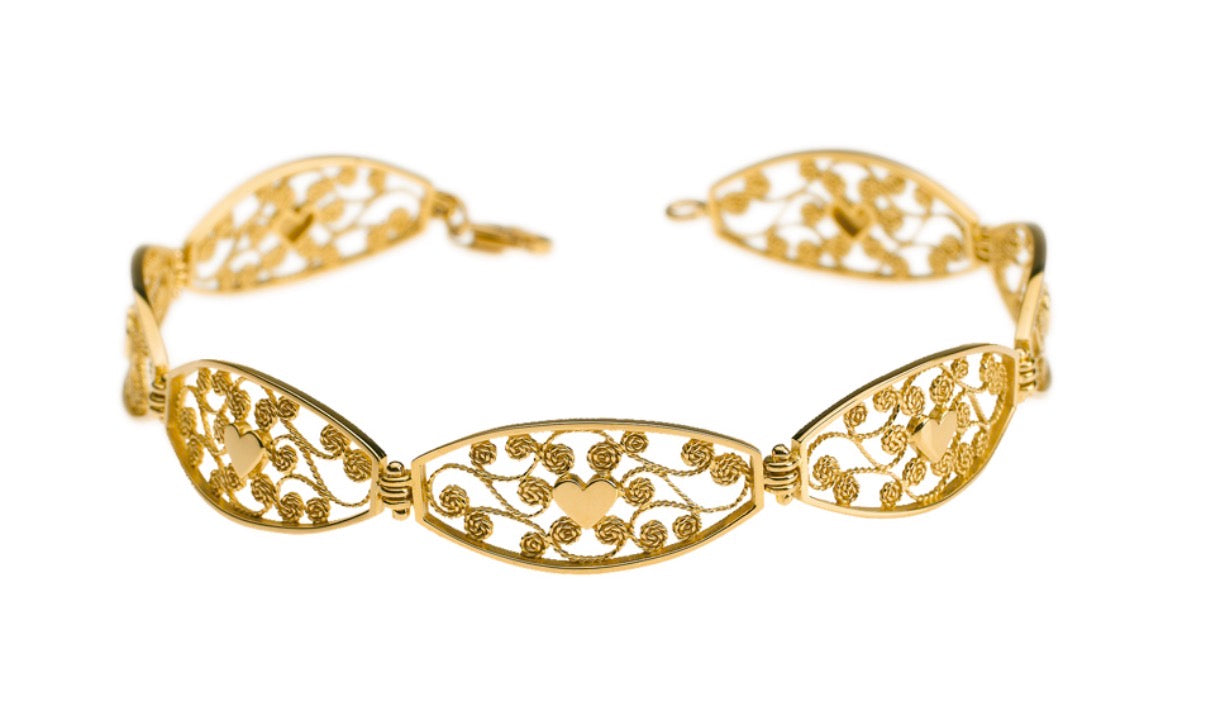 PRESENTOSA | Bracciale Filigrana Argento Dorato 925‰ | BR 001G
