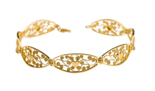 FILIGRANA | Bracciale semirigido Argento Dorato 925‰ | BR 001G