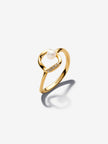 PANDORA ESSENCE | Anello Cerchio Linea Sinuosa con Perla d'Acqua Dolce Coltivata e Pavè Placcatura in Oro 14k | 163831C01