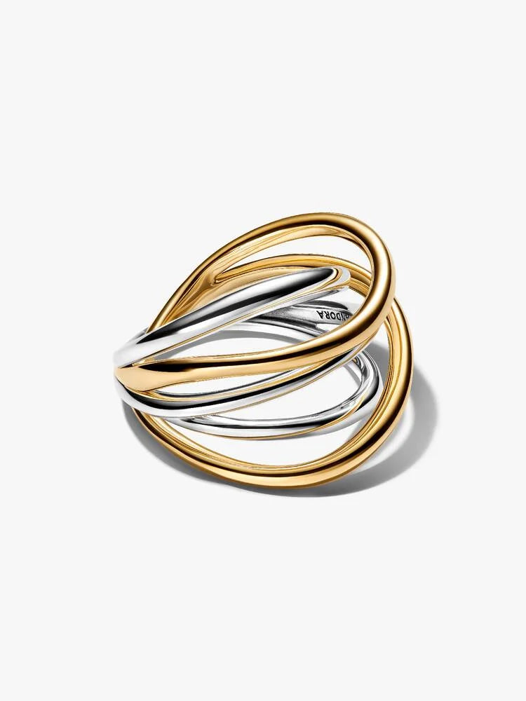 PANDORA ESSENCE | Anello Linee Intrecciate Bicolore | 164673C00