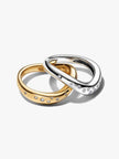 PANDORA ESSENCE | Anello Linea Sinuosa Divisibile Bicolore con Pietre Luminose | 164674C01