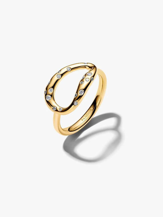 PANDORA ESSENCE | Anello Ovale Linea Sinuosa con Pietre Luminose | 164676C01
