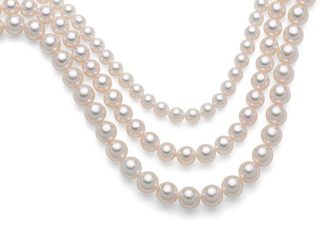MILUNA | Filo di Perle Akoya 50 cm con chiusura in oro bianco | 1MPS665_45NL583