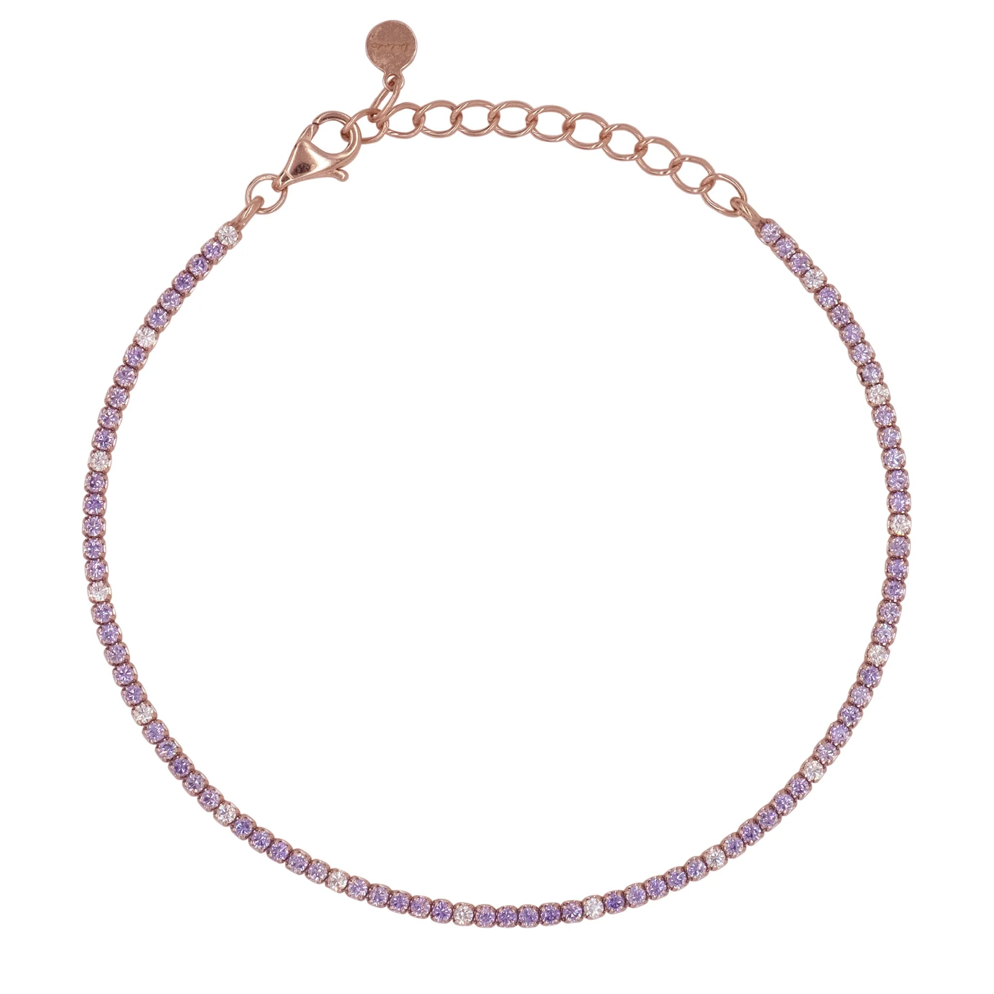 DILVDO | Bracciale Tennis 1.5mm Rosè Lavender & White | BRTCRLILALT