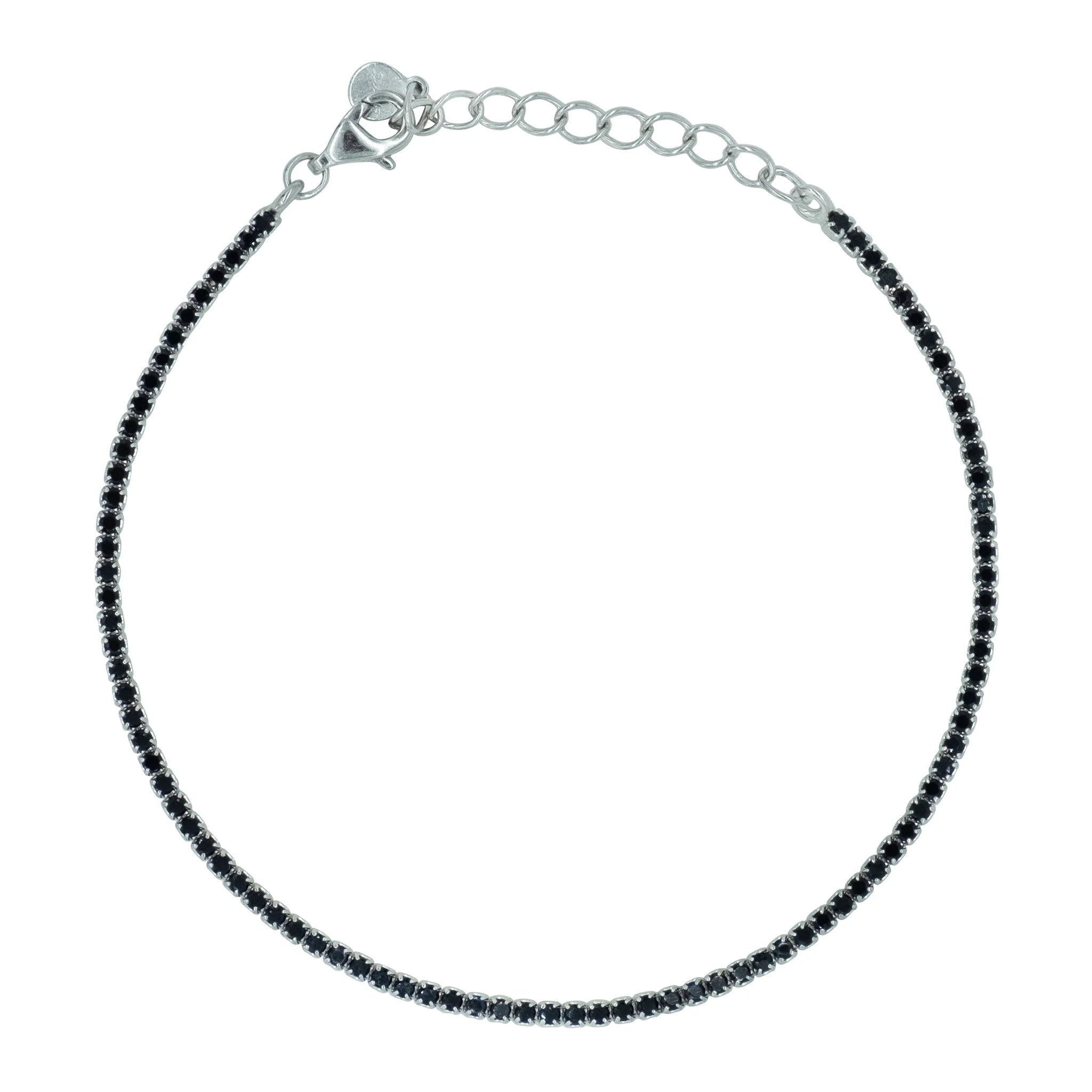 DILVDO | Bracciale Tennis 1.5mm Silver Black | BRTCBN