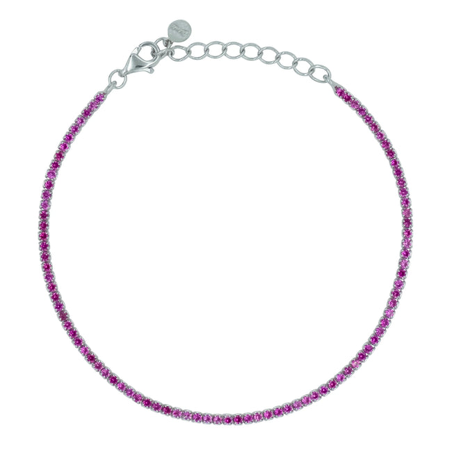 DILVDO | Bracciale Tennis 1.5mm Silver Ruby | BRTCBR