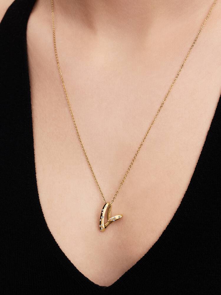 PANDORA ESSENCE | Collana Cuore Linea Sinuosa con Pietre Luminose | 364669C01-60