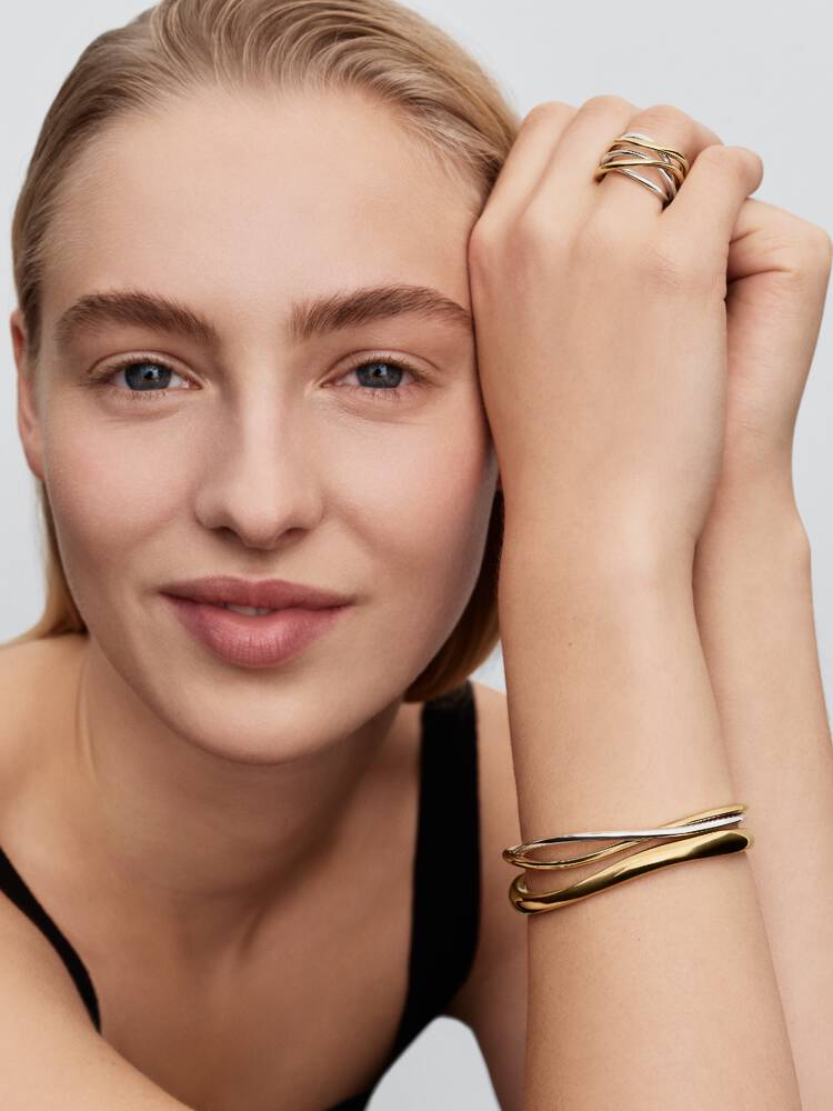 PANDORA ESSENCE | Anello Linee Intrecciate Bicolore | 164673C00