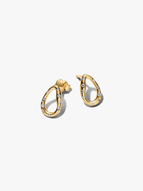 PANDORA ESSENCE | Orecchini Ovale Linea Sinuosa con Pietre Luminose | 264659C01