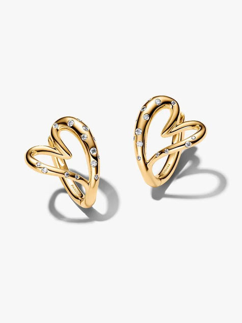 PANDORA ESSENCE | Orecchini Cuore Linea Sinuosa con Pietre Luminose | 264664C01
