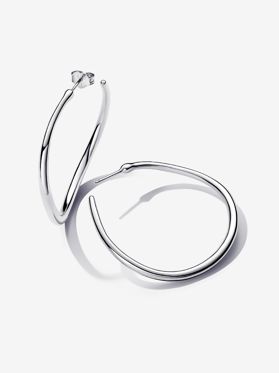 PANDORA ESSENCE | Orecchini Cerchi Aperti 42 mm Linea Sinuosa Argento Sterling 925 | 293299C00