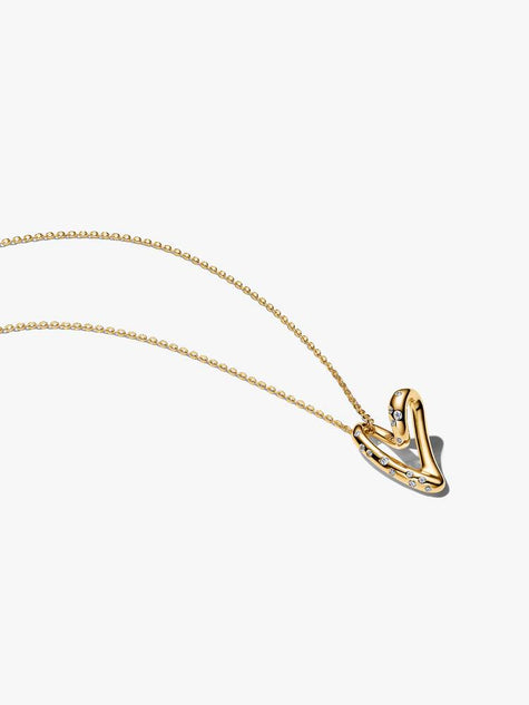 PANDORA ESSENCE | Collana Cuore Linea Sinuosa con Pietre Luminose | 364669C01-60