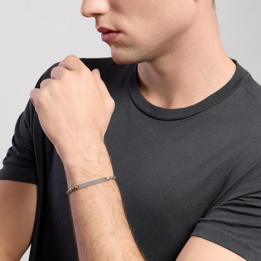 Mabina | Bracciale con catena rolò e piastra FIRST | 533707