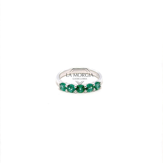 CRIVELLI | Anello Fedina 5 pietre Smeraldi | 412-45950-15