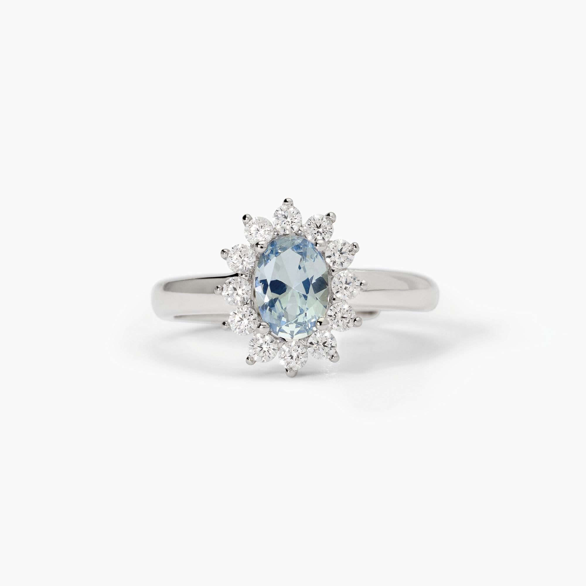 Mabina | Anello in argento con acquamarina sintetica ovale COOL OR RÉTRO? | 523358