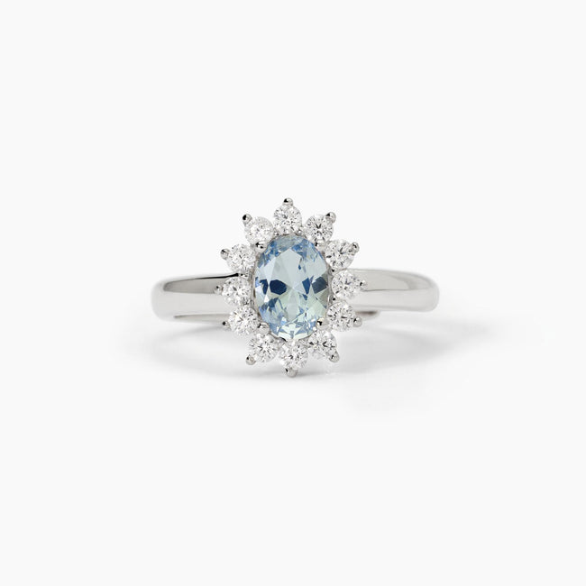 Mabina | Anello in argento con acquamarina sintetica ovale COOL OR RÉTRO? | 523358