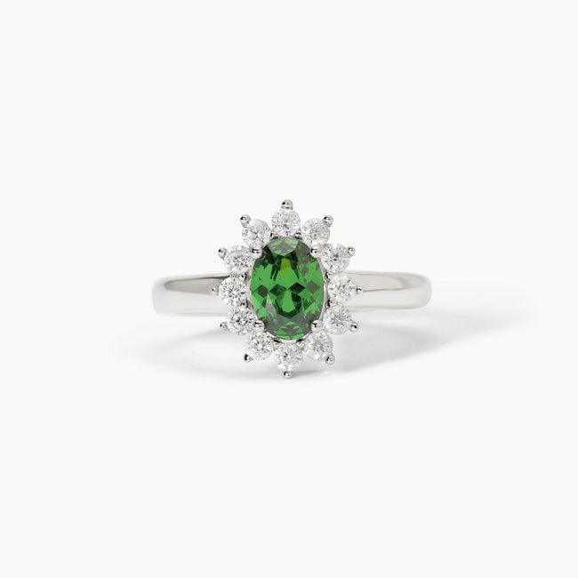 Mabina | Anello in argento con smeraldo sintetico ovale COOL OR RÉTRO? | 523359