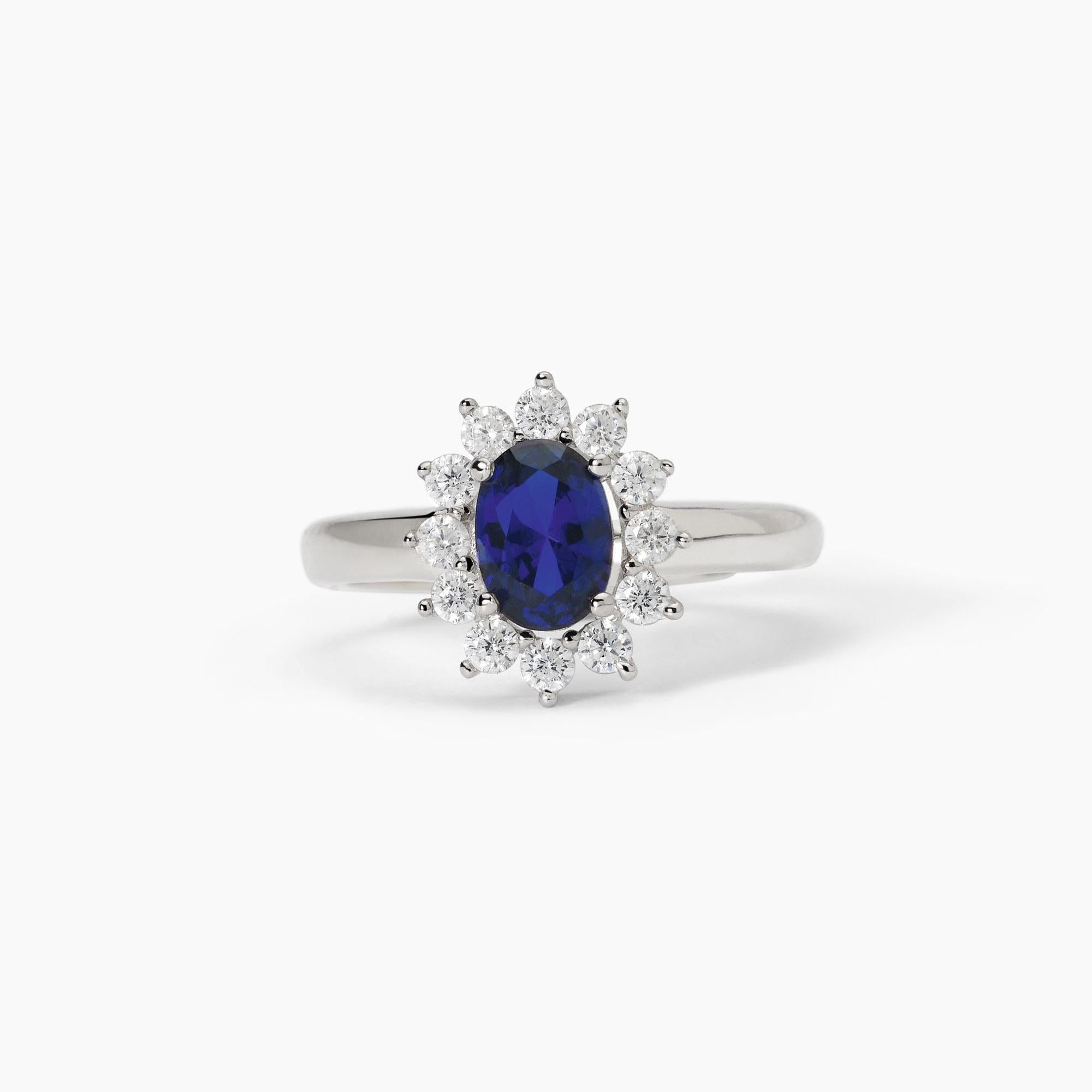 Mabina | Anello in argento con zaffiro sintetico ovaleCOOL OR RÉTRO? | 523360