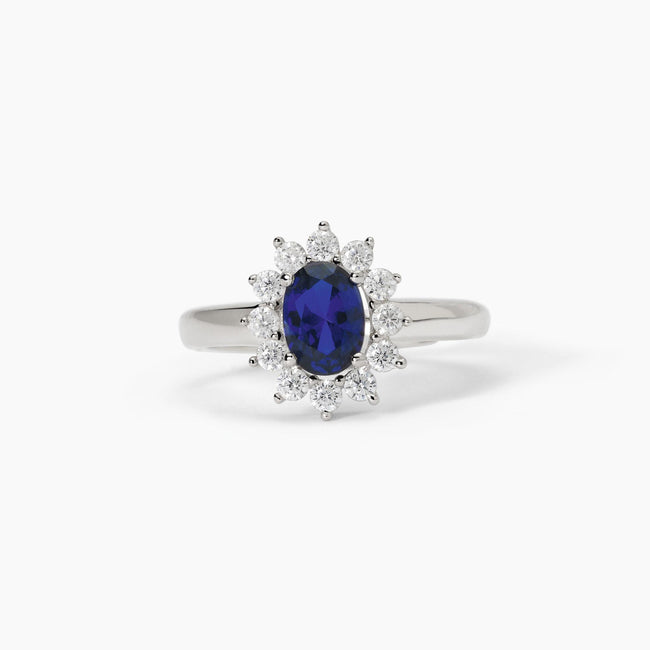 Mabina | Anello in argento con zaffiro sintetico ovaleCOOL OR RÉTRO? | 523360